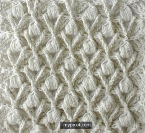    Узор крючком с пышными столбиками   
Источник: «My picot»