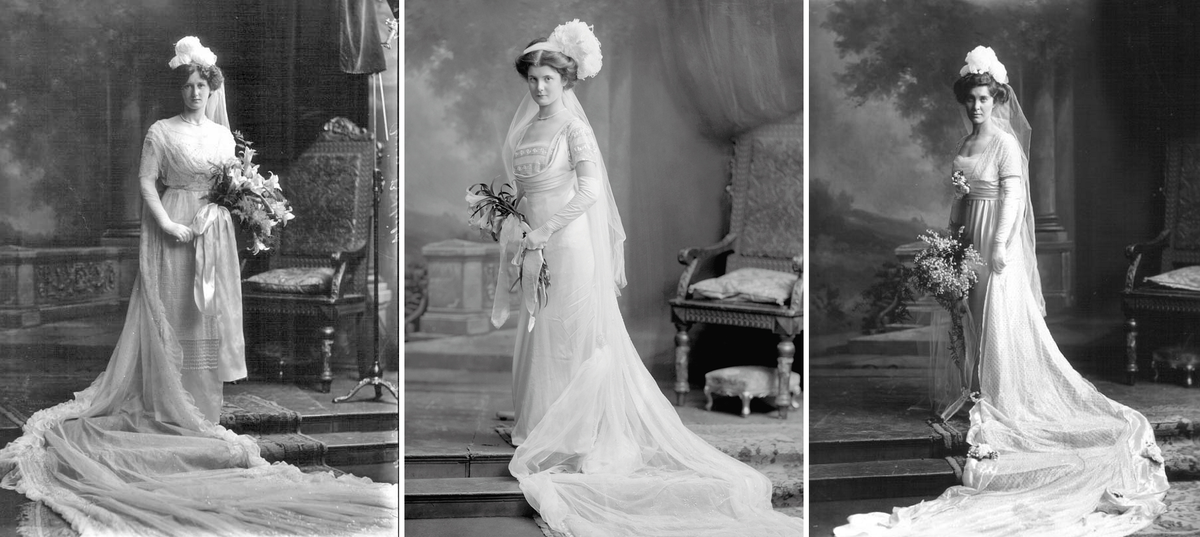 Слева - мисс Вайолет Белфилд, в центре - достопочтенная Мюриэл Бёрнс, справа - мисс Сарита Ворд, 1911. (с) Из коллекции музея Виктории и Альберта