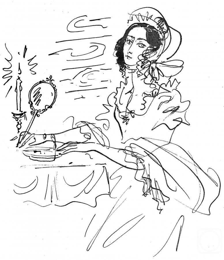 Татьяна Ларина. Рисунок Пушкина