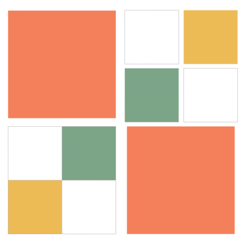 Вид лоскутного блока Autumn Tins в разрезе