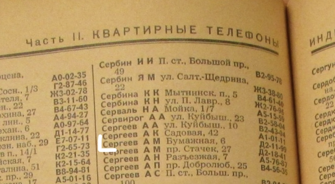 В справочнике даже нашелся домашний телефон по тому адресу. Точный адрес: Бумажная улица дом 6