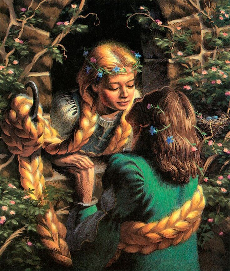 Иллюстрация к сказке "Рапунцель" братьев Гримм