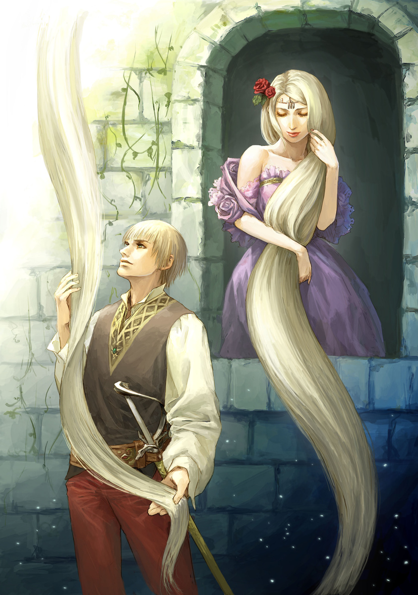 Иллюстрация к сказке "Рапунцель" братьев Гримм