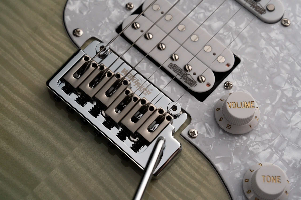 Электроника от Wilkinson на электрогитаре Aion H-10 light green