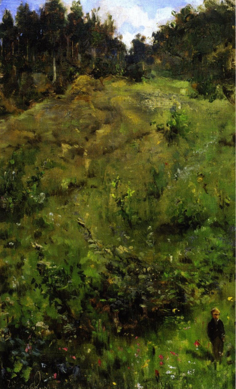 Тео ван Рейссельберге. "Ребёнок на поляне в лесу". 1880 год. 