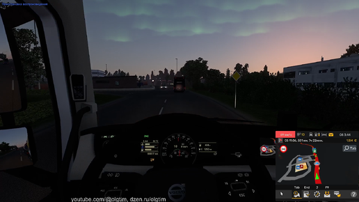 Euro Truck Simulator 2. Везу 23т соляры в Швецию, сев. сияние и белые ночи