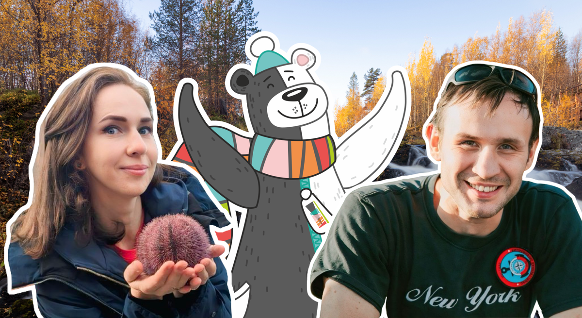 Знакомьтесь! На фото слева направо (не перепутайте!): Лина, я (ваш мишка Северус) и Сергей.