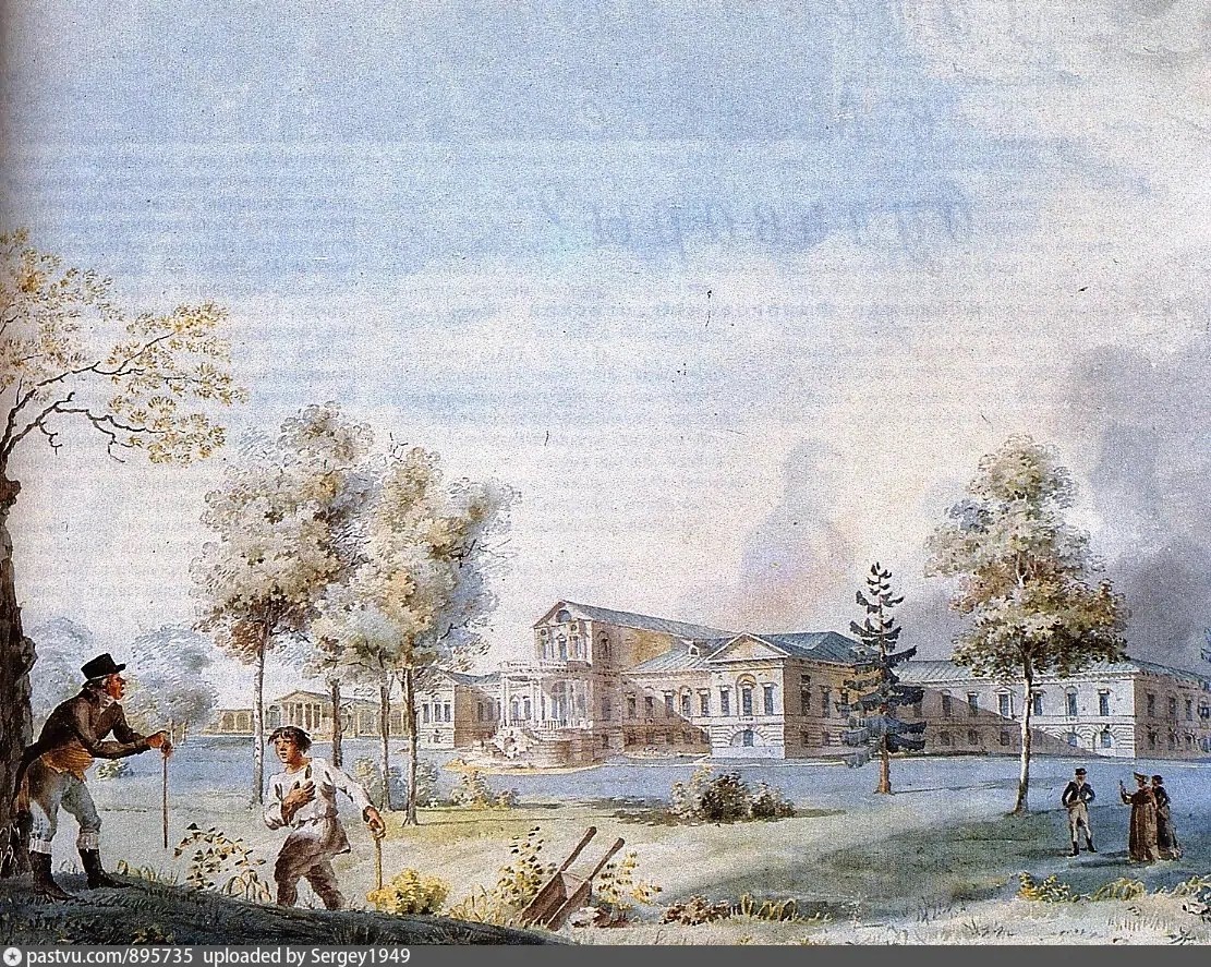 И. А. Иванов. Вид усадьбы А. К. Разумовского на Гороховом поле. 1800-е годы
