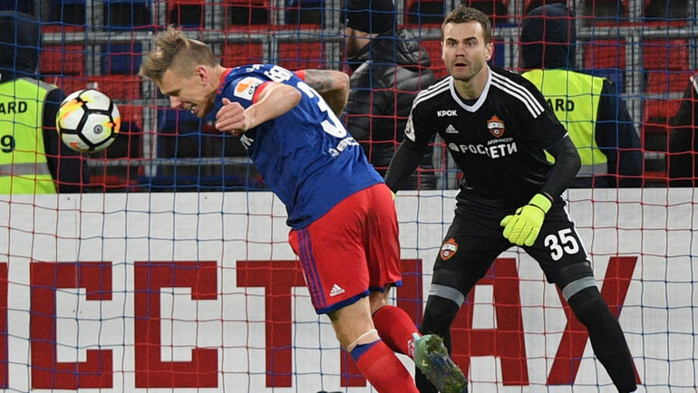    Понтус Вернблум и Игорь Акинфеев.Александр Федоров