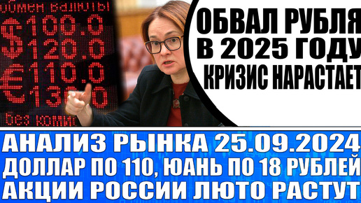 Анализ рынка 25.09 / Обвал рубля в 2025 году / Кризис нарастает! / Когда покупать валюту?