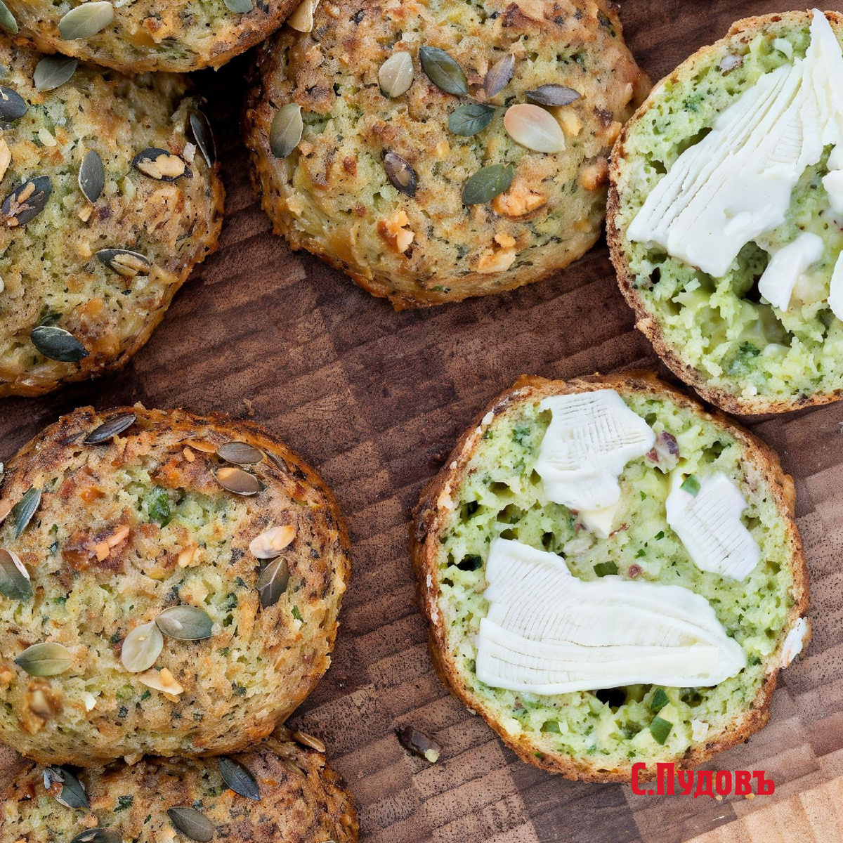 Здоровые булочки с брокколи и цельнозерновой мукой к завтраку