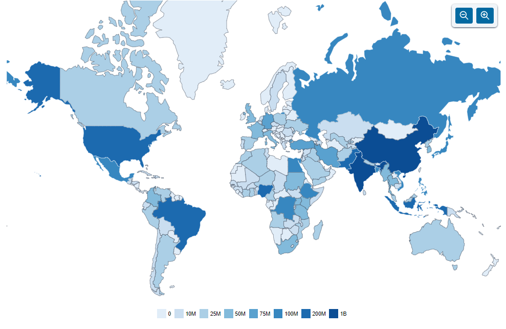 World population by country. World population 2022. World population Review.