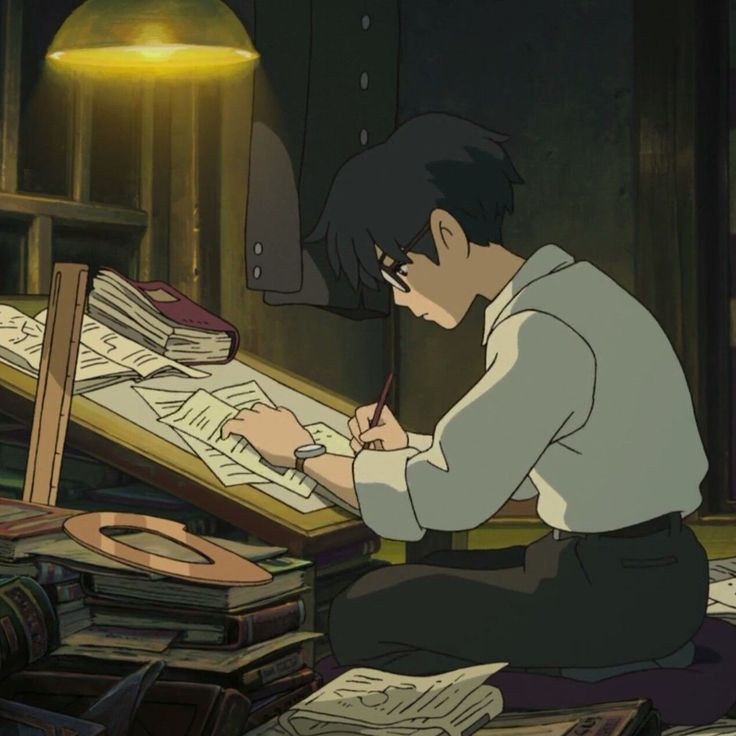 Кадр из аниме "Ветер крепчает"