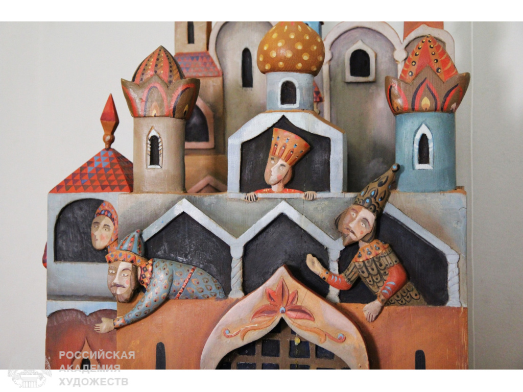 Экспозиция выставки  «О доблести, о подвигах, о любви…»  Татьяны Шихиревой и Николая Конончука (1940-2020) в Российской академии художеств. Фото: пресс-служба РАХ.