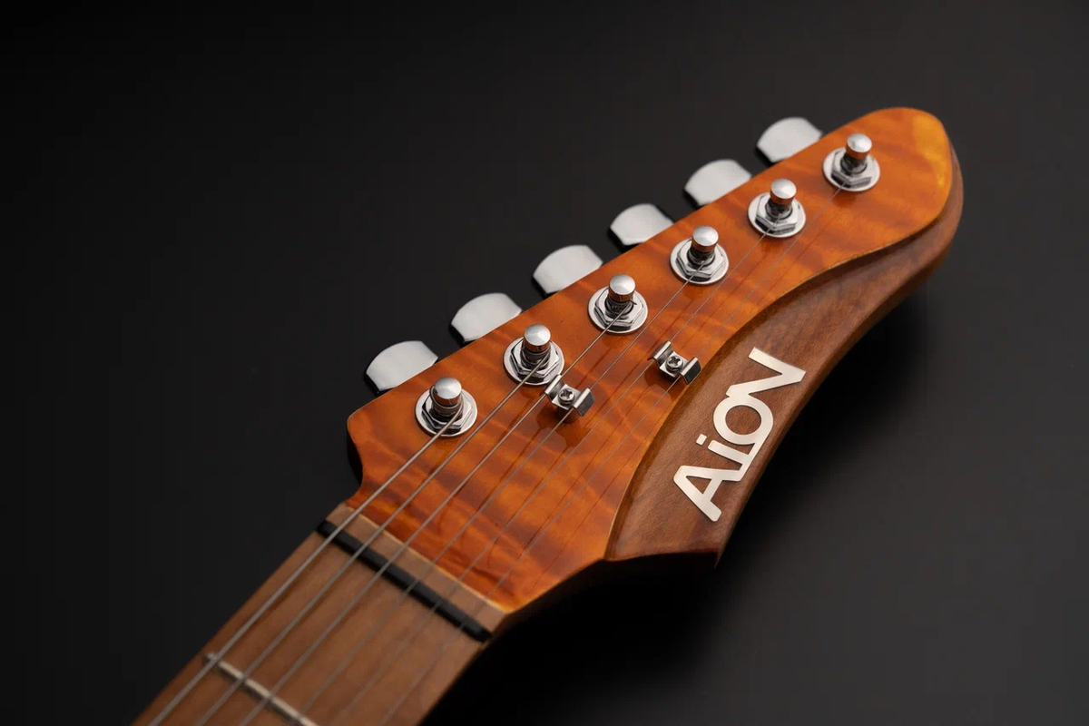 Голова грифа электрогитары Aion H-30 dark brown burst