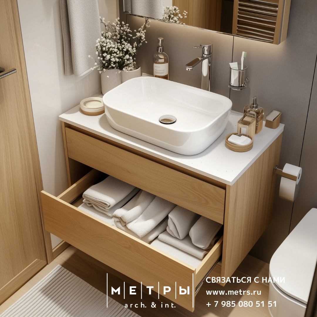 Заказать дизайн-проект или мебель для ванной комнаты по тел. 8-985-080-51-51