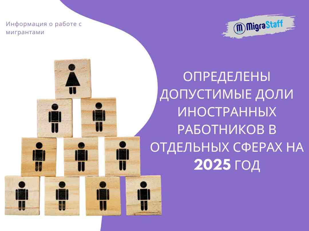 Правительство РФ установило допустимые доли иностранных работников в отдельных сферах на 2025 год. Текст проекта опубликован на официальном сайте проектов нормативных актов.