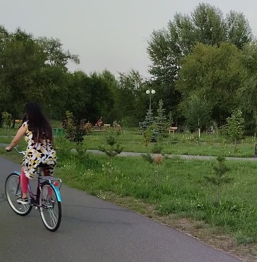 Фото автора на велосипеде автора.  