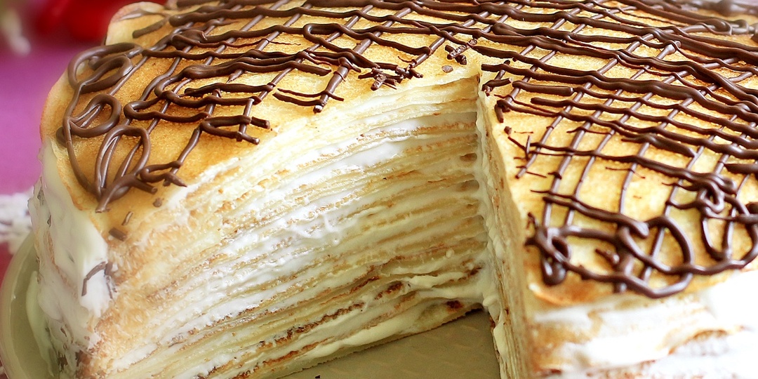 🥞 Блины и сладкий сливочный крем. Готовим вкусный блинный торт.