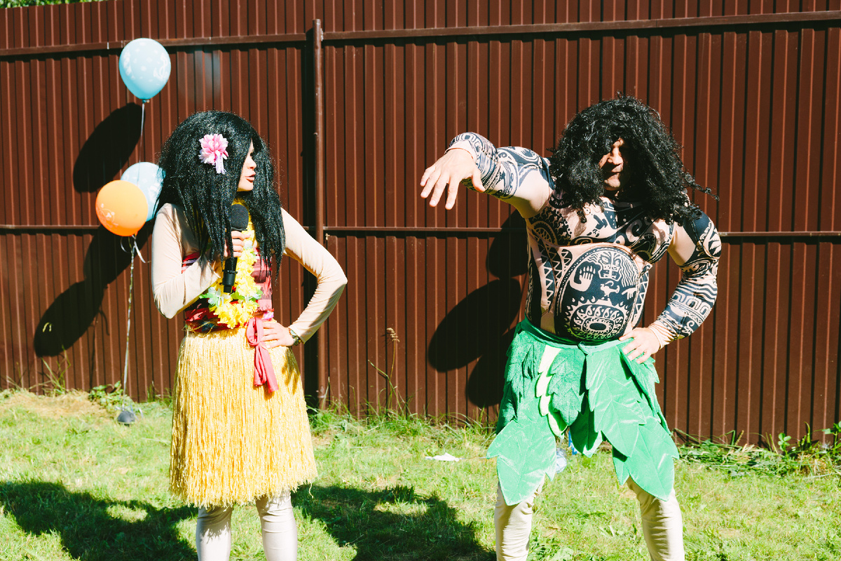 Аниматоры Моана и Мауи на день рождения девочки в морской тематике