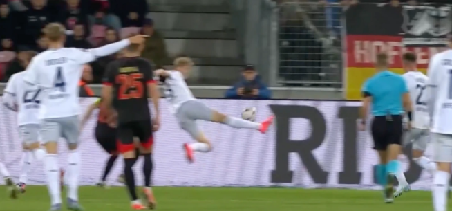 Скриншот голевого удара Макса Морстедта.