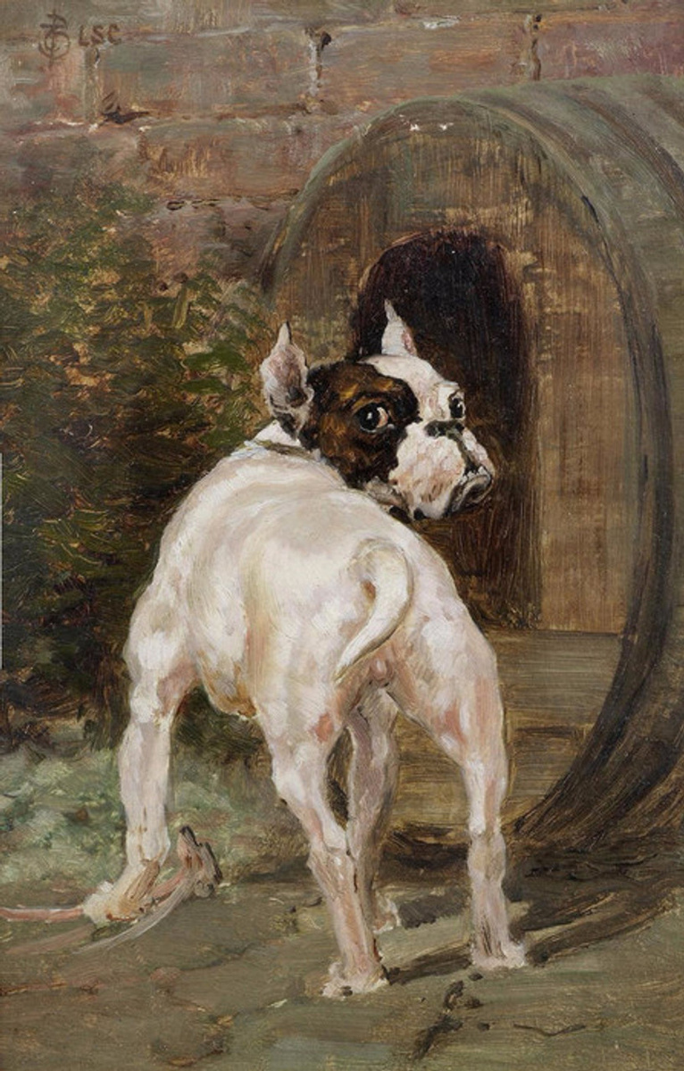 Бульдог в питомнике, худ. Томас Блинкс (1860 - 1912)