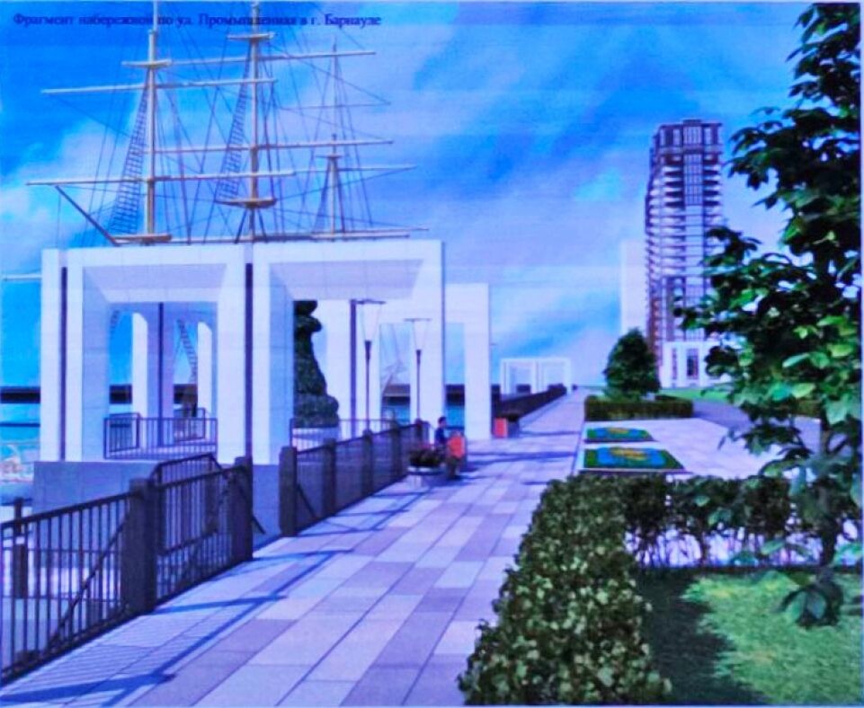    Идеи по обустройству набережной Оби напротив острова Побочень. Источник: Мастерская Владимира Золотова