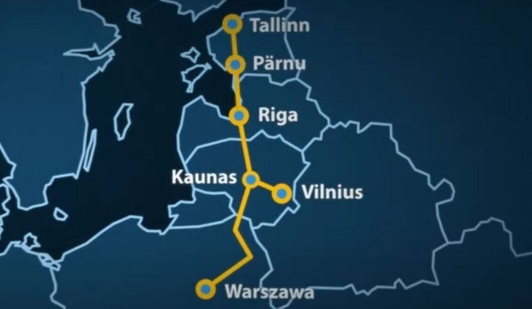 Схема панбалтийской ж/д магистрали Rail Baltica © RB Rail