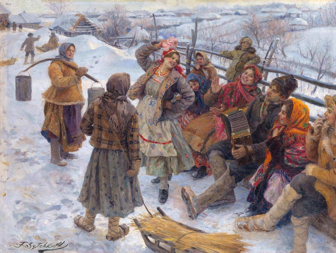 Картина «Праздничный день», 1927, художник Федот Сычков. https://kulturologia.ru/