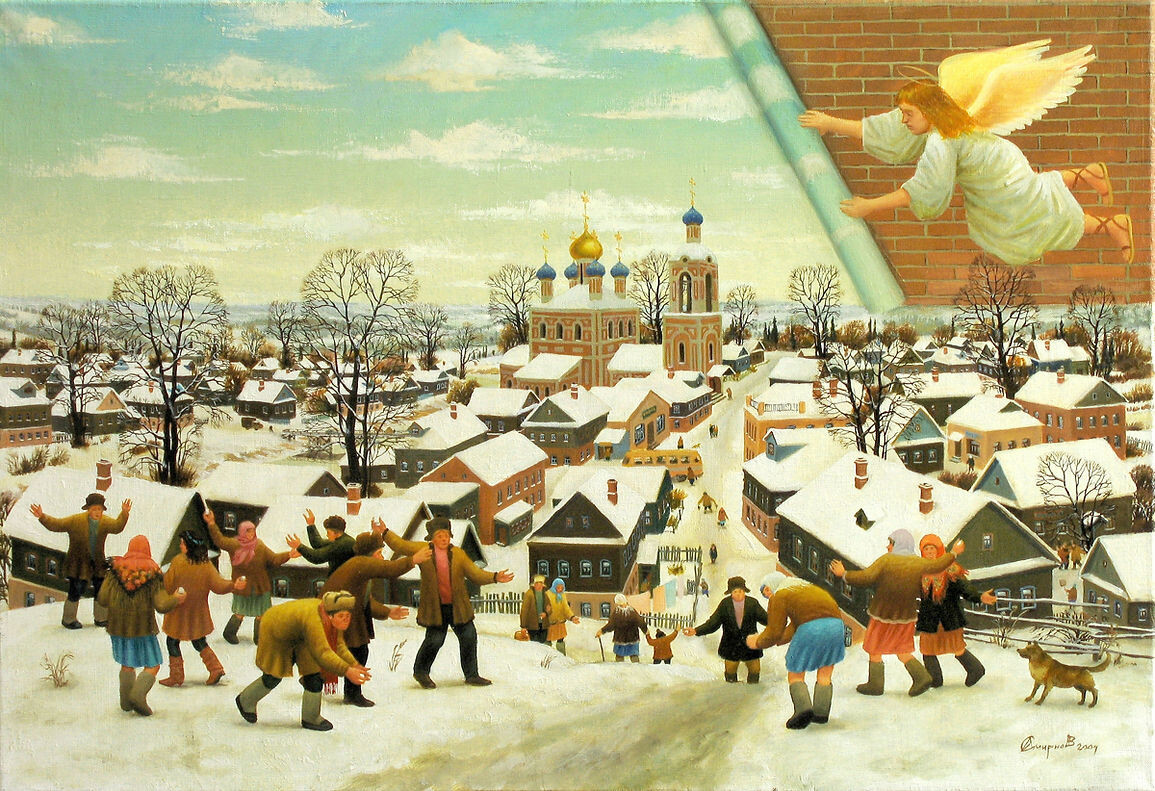 Картина «Ангел», 2002, художник Алексей Смирнов-Воскресенский https://artsmirnov.wixsite.com/paintings/gallery