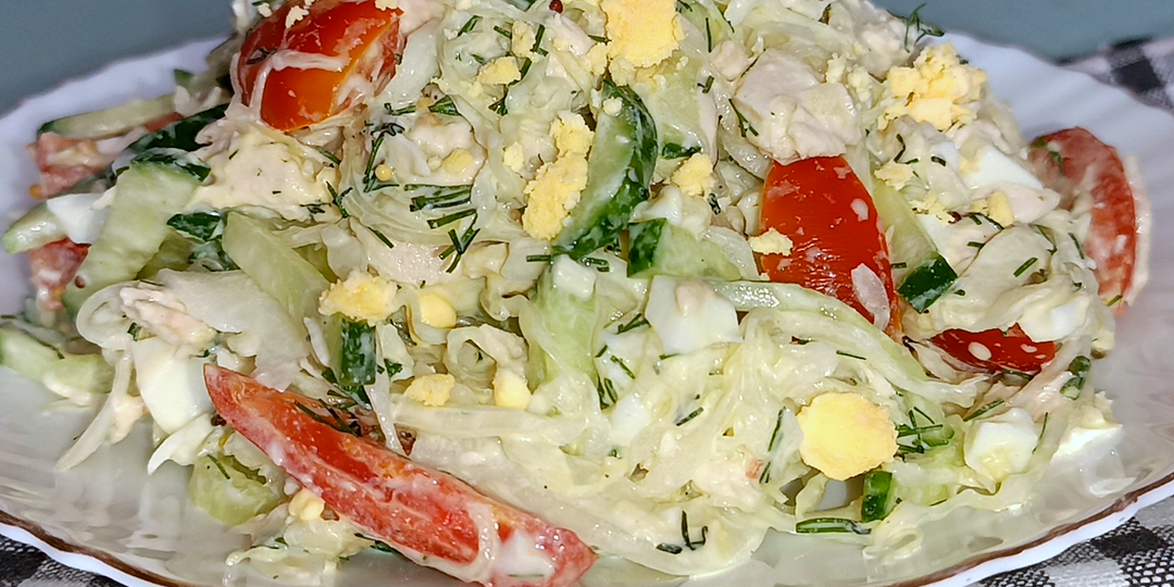 📌 Салат с курицей и белокочанной капустой - простой в приготовлении и очень вкусный салат