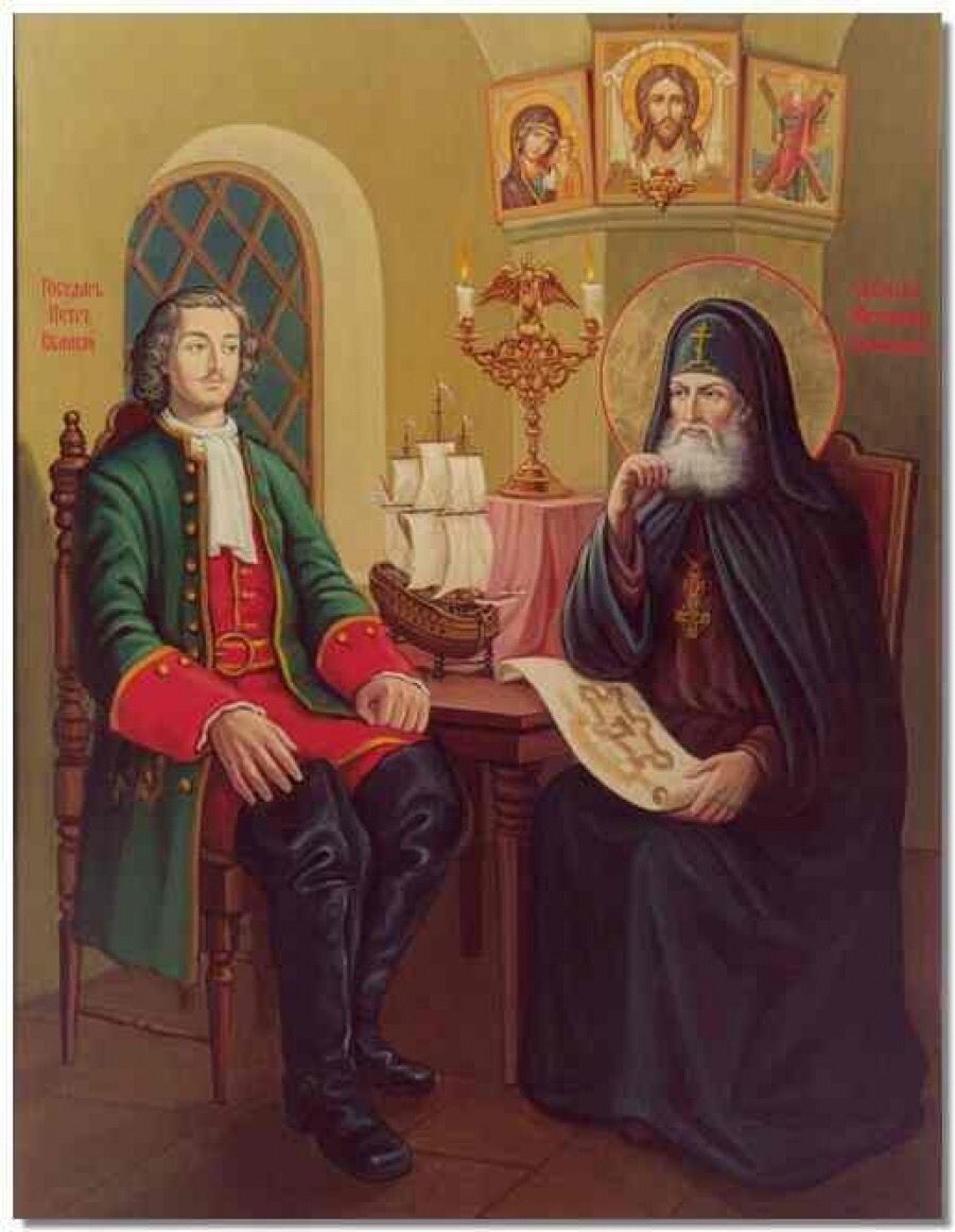 Петр Первый и святитель Митрофан воронежский (Изображение ихз открытого источника.