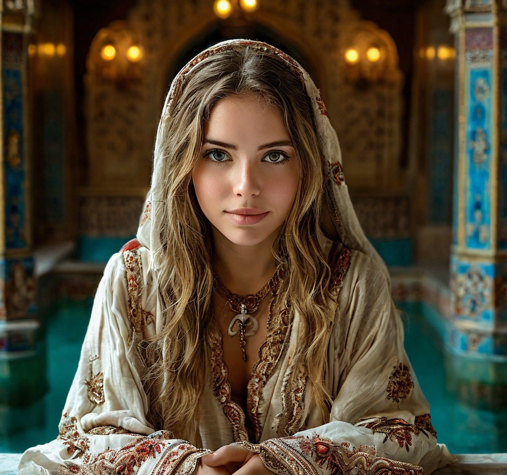 Девушка в хамаме.