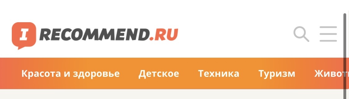 Разделы сайта Irecommend.ru