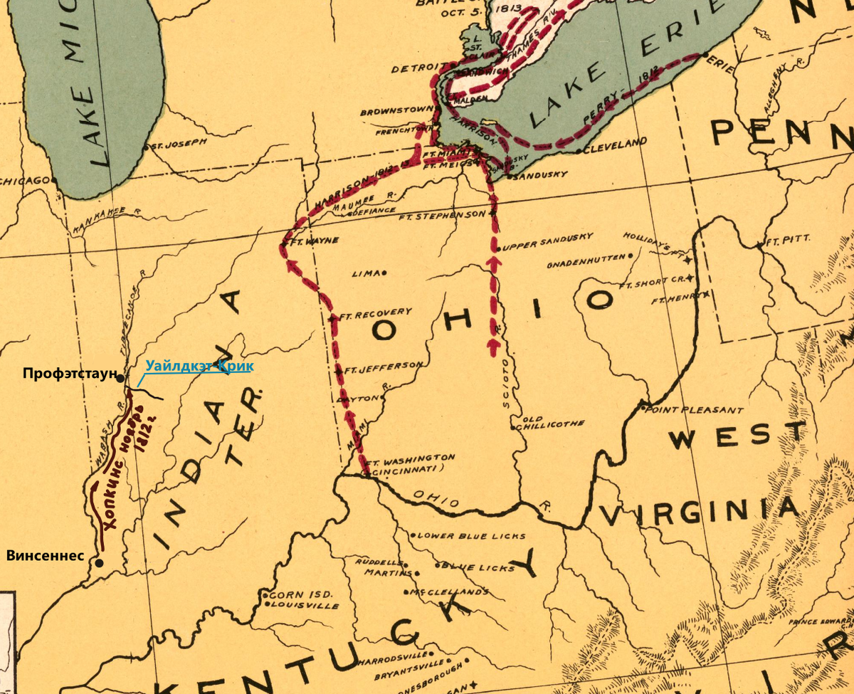 Карта района боевых действий на С-З, 
