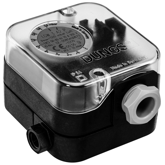 DUNGS LGW 3 A2 P: Дифференциальный датчик-реле давления для воздуха, дымовых и отработавших газов Макс. рабочее давление: 500 mbar
Допуски: EN 1854
