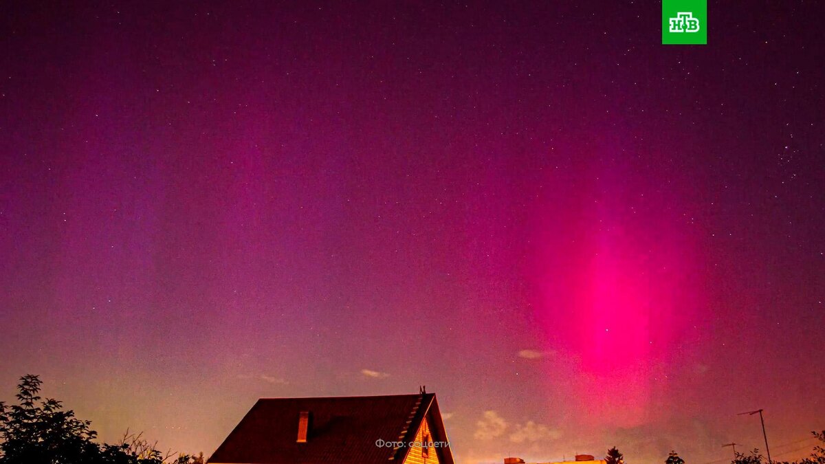    Северное сияние наблюдали в нескольких регионах России
