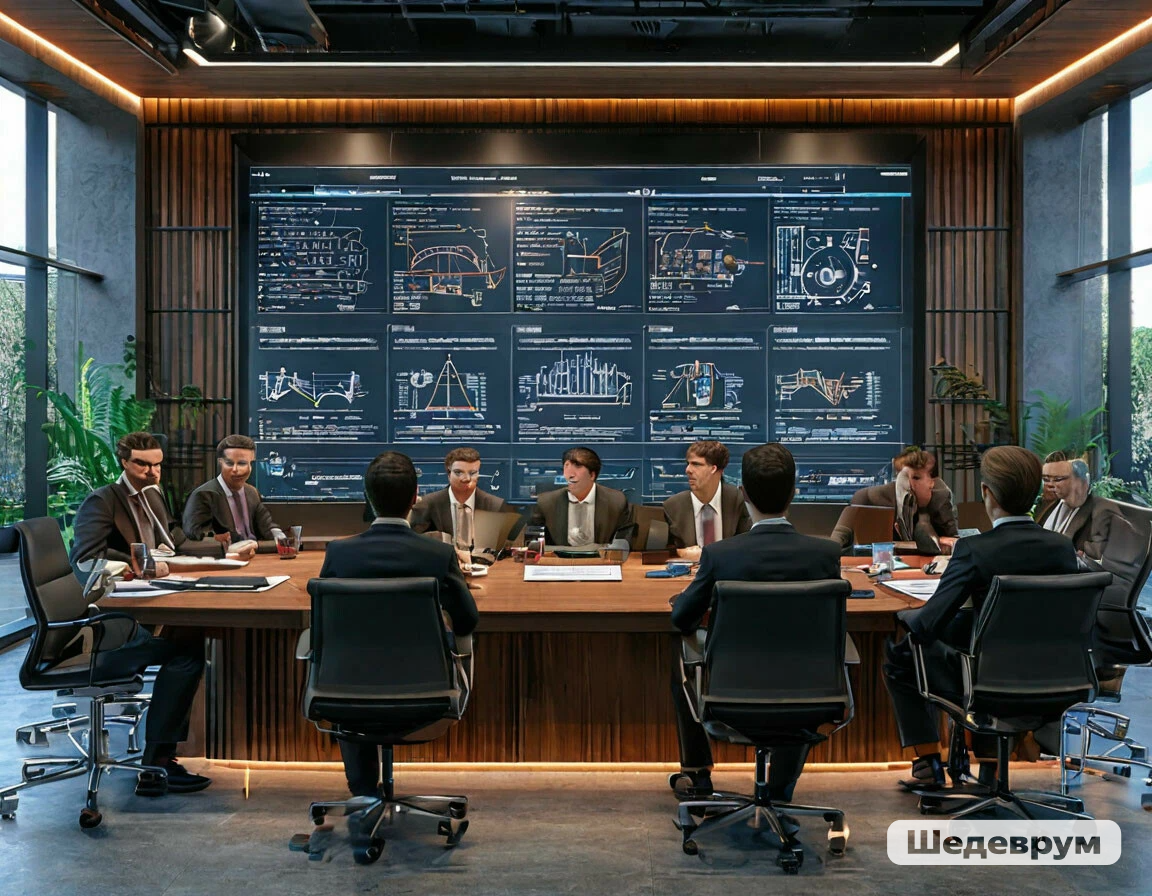 Рис. Управление экономикой современного предприятия. Коллаж.