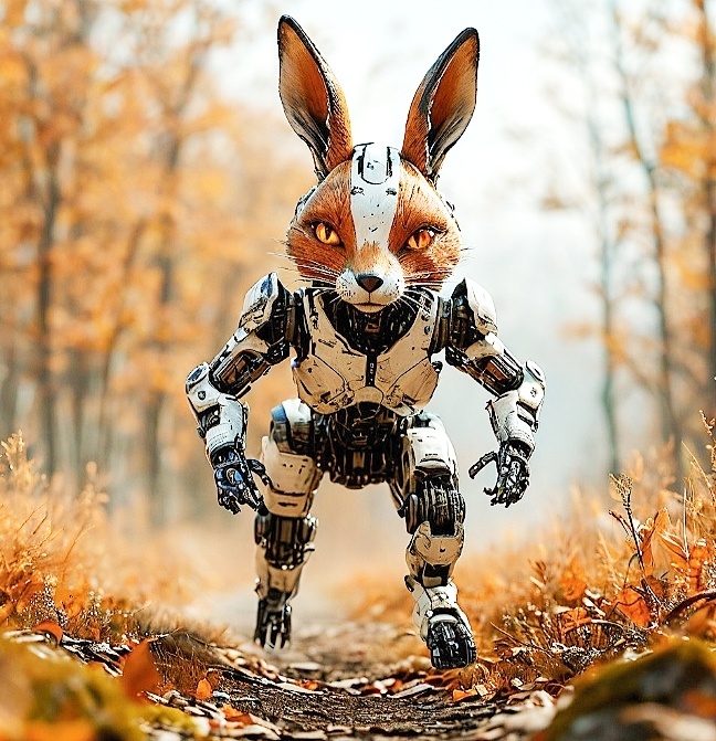 Робот заяц бежит