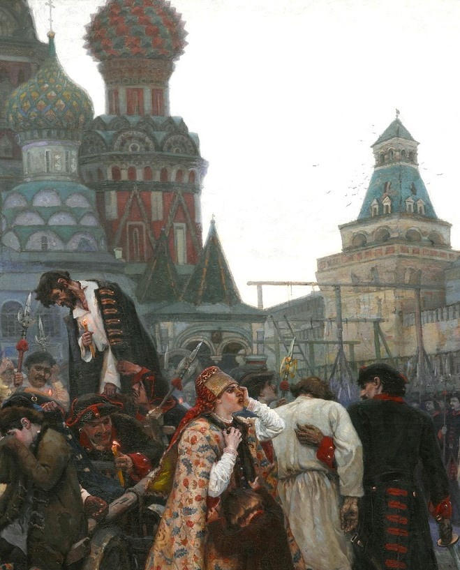 Василий Суриков, «Утро стрелецкой казни» (фрагмент)