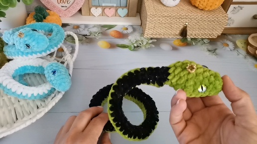 Сентябрь🍁Связала новые игрушки 🍄🐍 Упаковка Змеек к Новому году 🎁