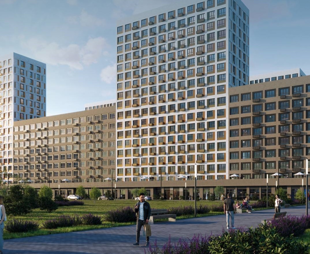 Фасад нового жилого комплекса в Новороссийске