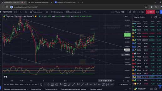 DOGECOIN король всех мемов! Детальная аналитика по уровням и волнам.