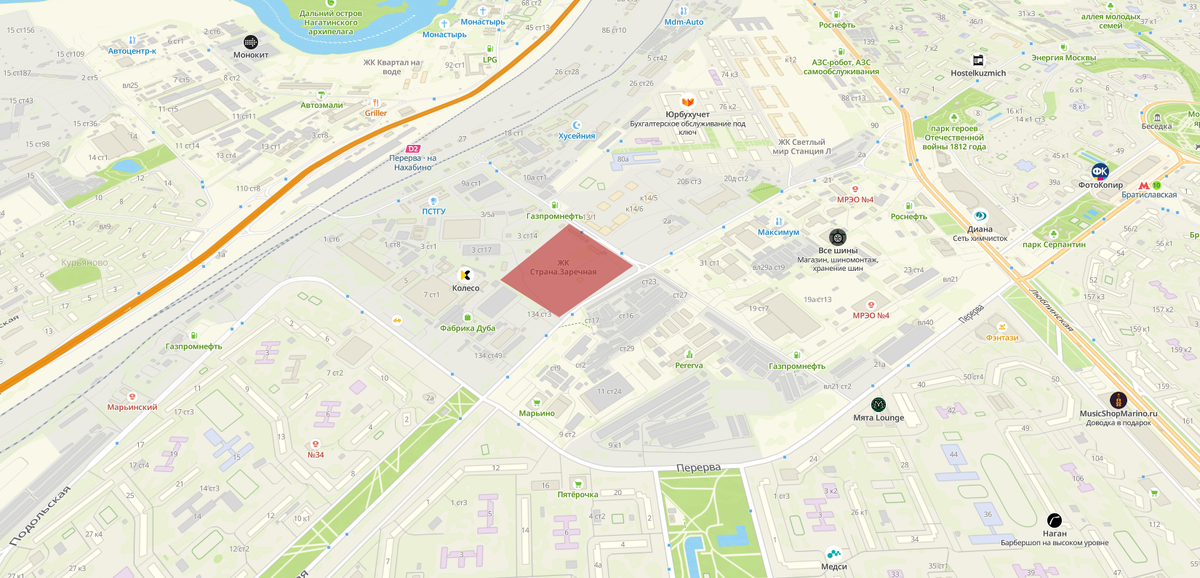 Пятно застройки ЖК Страна.Заречная