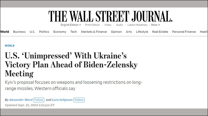 THE WALL STREET JOURNAL. ЗЕЛЕНСКОГО ПРЕДУПРЕДИЛИ ЗАРАНЕЕ, ЧТОБЫ НЕ ПИТАЛ ЛИШНИХ НАДЕЖД.