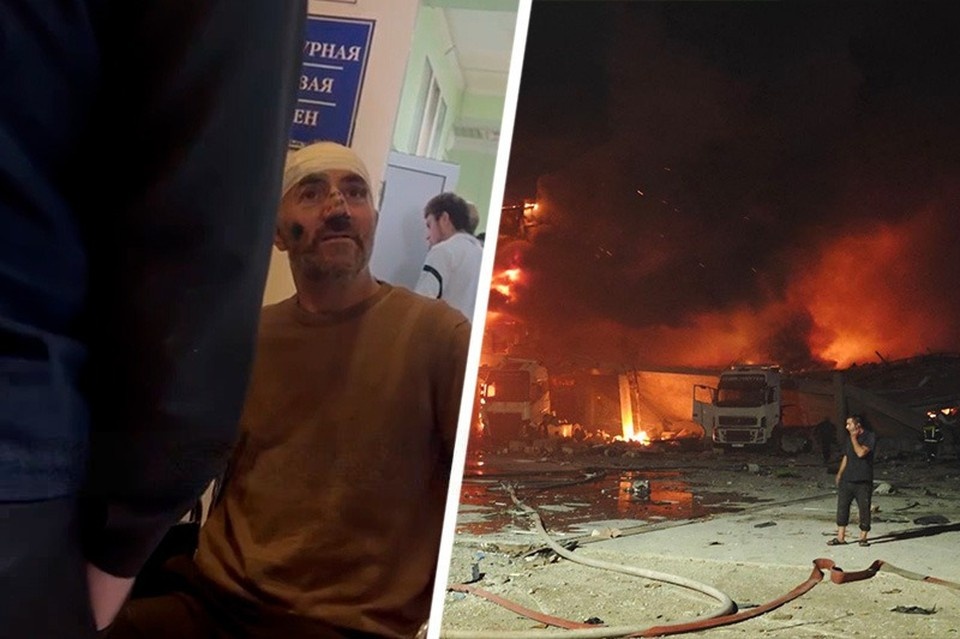    Водитель хотел помочь пострадавшим при взрыве на АЗС, но его сбила машина. Фото: РГВК «Дагестан»/СУ СКР по РД