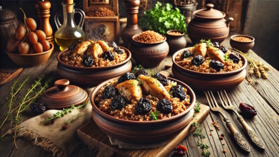    Готовим в горшочках: гречка с курицей и черносливом в духовке Алина Городниченко