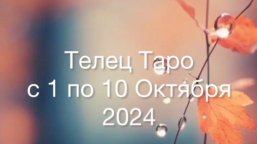 ТЕЛЕЦ Таро с 1 по 10 Октябрь 2024