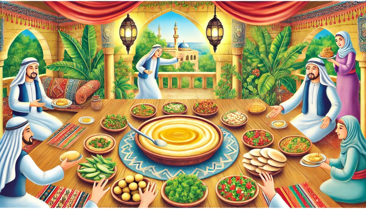 Традиции хумуса в Ливане (сгенерировано DALL-E)