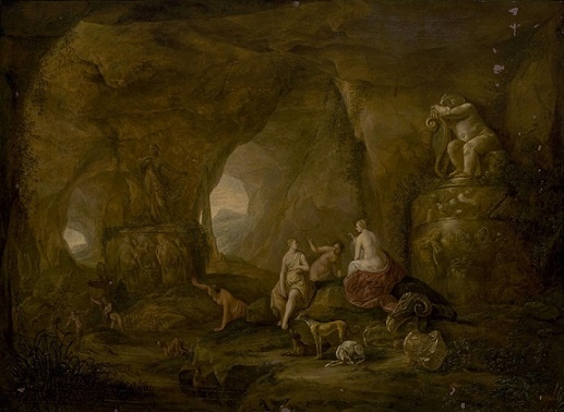 Абрахам ван Кейленборх-младший (ок.1620 -1658). Диана с нимфами в гроте.  Изображение дано в иллюстративных целях.